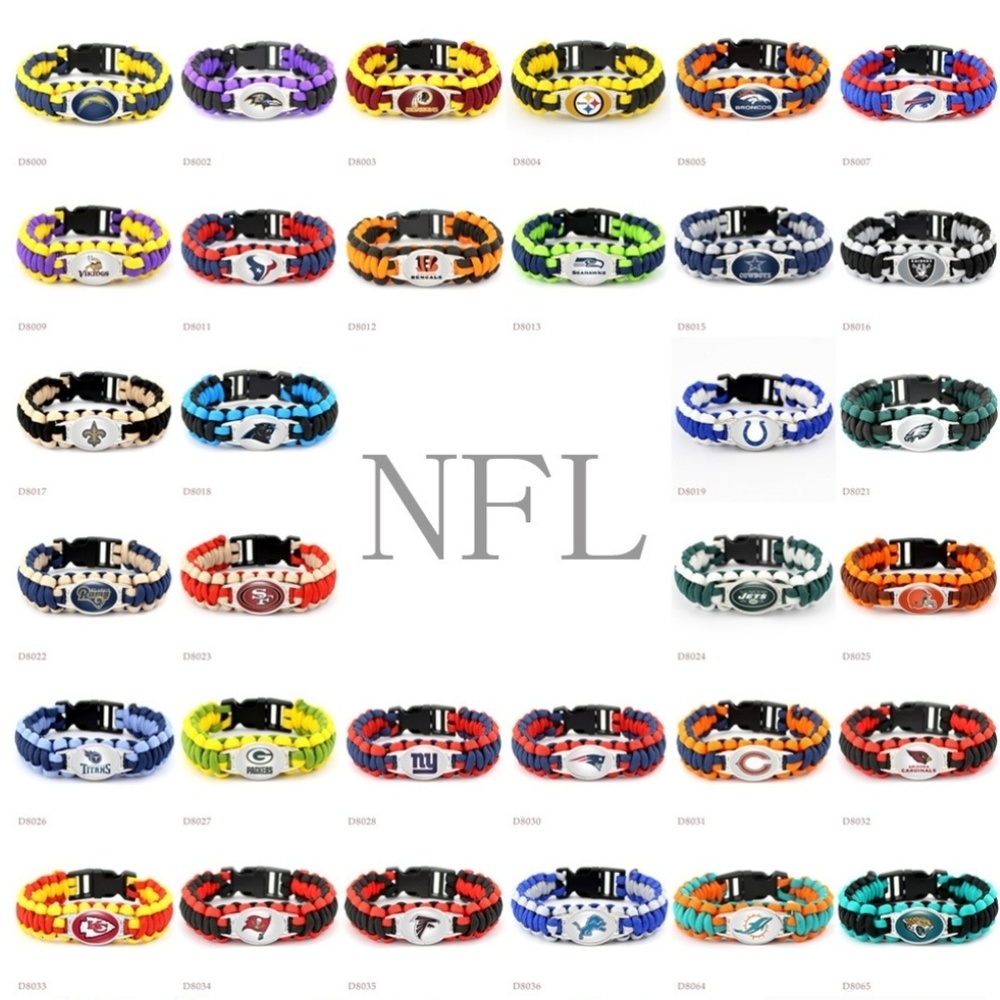Brand New NFL Teams Paracord Bracelets